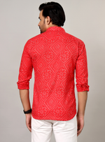 Load image into Gallery viewer, Traditional Bandhani Motif Shirt – Red