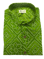 Load image into Gallery viewer, Traditional Bandhani Motif Shirt – Green