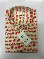 Load image into Gallery viewer, Men's Off White Camel Motif Printed Cotton Half Sleeve Shirt
