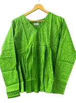 Load image into Gallery viewer, Green Bandhani Print Peplum Top