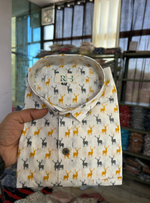 Load image into Gallery viewer, Men’s Deer Print Cotton Shirt – Forest Theme Casual Wear