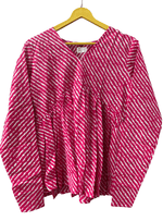 Load image into Gallery viewer, Pink Leheriya Peplum Top