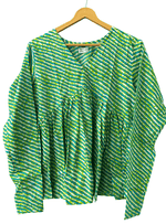 Load image into Gallery viewer, Green Leheriya Peplum Top