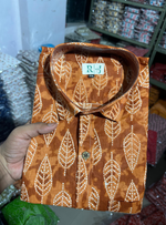Load image into Gallery viewer, Brown Leaf Printed Cotton Shirt for Men – Jaipuri Casual Wear