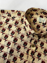 Load image into Gallery viewer, Cream & Maroon Traditional Block Print Shirt for Men