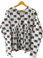 Load image into Gallery viewer, White Haathi Peplum Top