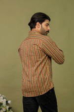 Load image into Gallery viewer, Rangat Jaipur Multicolor Sanganeri Striped Cotton Shirt for Men