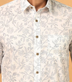 Load image into Gallery viewer, White Sanganeri Floral Printed Cotton Shirt