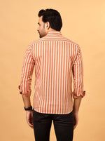 Load image into Gallery viewer, Men’s Cotton Shirt in Peach Leaf Pattern – Sanganeri Print
