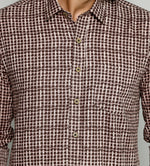 Load image into Gallery viewer, Men's Checked Shirt with Brown Tones - Classic Casual Style