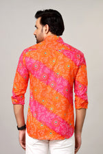 Load image into Gallery viewer, Rangdeep – Red Bandhani Printed Cotton Shirt