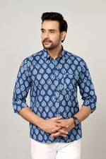 Load image into Gallery viewer, Handcrafted Botanical Motif Cotton Casual Shirt