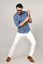 Load image into Gallery viewer, Handcrafted Botanical Motif Cotton Casual Shirt