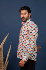 Load image into Gallery viewer, Jaipuri elephant print cotton shirt for men by Rangat Jaipur