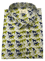 Load image into Gallery viewer, Sanganeri Horses Printed Shirt - White