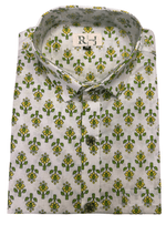 Load image into Gallery viewer, Jaipur Printed Shirt - Yellow Flowers on White