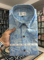 Load image into Gallery viewer, Classic Blue Paisley Shirt for Men