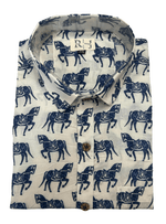 Load image into Gallery viewer, Sanganeri White Print Shirt - Neela Ghoda
