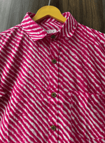 Load image into Gallery viewer, Jaipuri Handcrafted Pink Lahriya Cotton Shirt