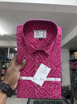 Load image into Gallery viewer, Traditional Pink Bandhani Motif Shirt for Men | Rangat Jaipur