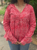 Load image into Gallery viewer, RED Leher Peplum