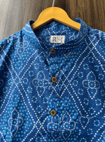 Load image into Gallery viewer, Traditional Bandhani Motif Short Kurta – Royal Blue