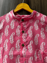 Load image into Gallery viewer, Sanganeri Print Short Kurta - Gulabi Patti