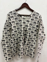 Load image into Gallery viewer, Grey & Black Elephant Peplum Top