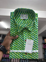 Load image into Gallery viewer, Rajasthan Lahriya Green Print Shirt – Handcrafted