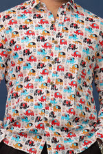 Load image into Gallery viewer, Jaipuri Elephant Printed Shirt - Colorful Haathi