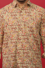 Load image into Gallery viewer, Men’s Maroon Paisley Print Designer Cotton Shirt – Premium Ethnic Casual Wear