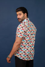 Load image into Gallery viewer, Men’s Multicolor Elephant Print Cotton Shirt