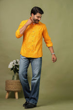 Load image into Gallery viewer, Traditional Bandhani Motif Shirt – Haldi Color