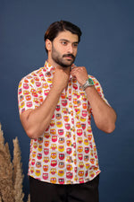 Load image into Gallery viewer, Men’s Pink Owl Print Cotton Shirt