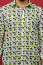 Load image into Gallery viewer, Sanganeri Horses Printed Shirt - White