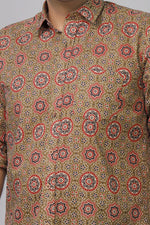 Load image into Gallery viewer, Rangat Jaipur Brown Ajrakh Print Cotton Shirt for Men – Premium Casual Wear