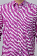 Load image into Gallery viewer, Rajasthan Lahriya Purple Print Shirt – Handcrafted