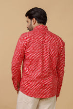 Load image into Gallery viewer, Rajasthan Lahriya Red Print Shirt – Handcrafted