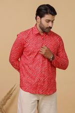 Load image into Gallery viewer, Rajasthan Lahriya Red Print Shirt – Handcrafted