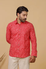Load image into Gallery viewer, Rajasthan Lahriya Red Print Shirt – Handcrafted