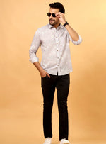 Load image into Gallery viewer, White Sanganeri Floral Printed Cotton Shirt
