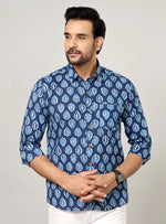 Load image into Gallery viewer, Handcrafted Botanical Motif Cotton Casual Shirt
