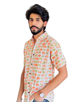 Load image into Gallery viewer, Rajasthani Elephant Elegance Half Sleeves Shirts
