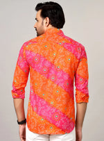 Load image into Gallery viewer, Rangdeep – Red Bandhani Printed Cotton Shirt
