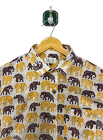 Load image into Gallery viewer, Jaipuri Gajraj Print Shirt - Yellow Brown
