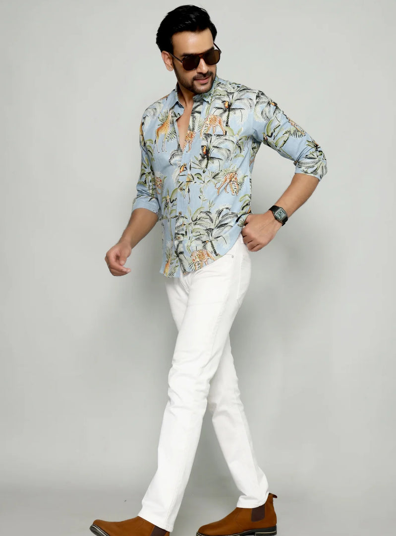Men's Exotic Animal Print Shirt - Stylish Safari Theme