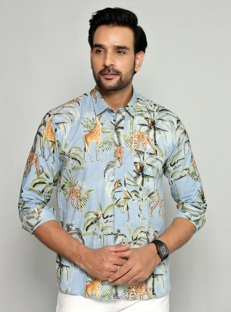 Men's Exotic Animal Print Shirt - Stylish Safari Theme