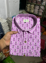 Load image into Gallery viewer, Lavender Traditional Boota Pattern Shirt – Soft Cotton