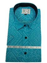 Load image into Gallery viewer, Traditional Bandhani Motif  Half Sleeves Shirt – Sky Blue