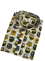 Load image into Gallery viewer, White Owl Pattern Printed Shirt for Men – Premium Cotton